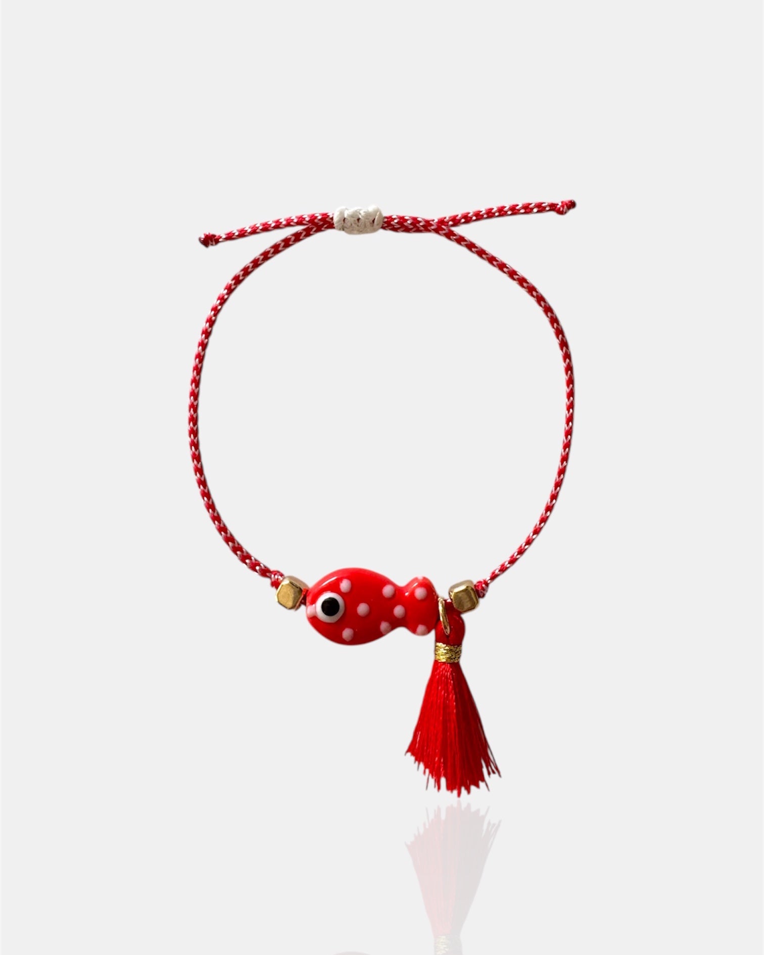 Μαρτάκι Χειροποίητο με Γυάλινο Στοιχείο και Φούντα