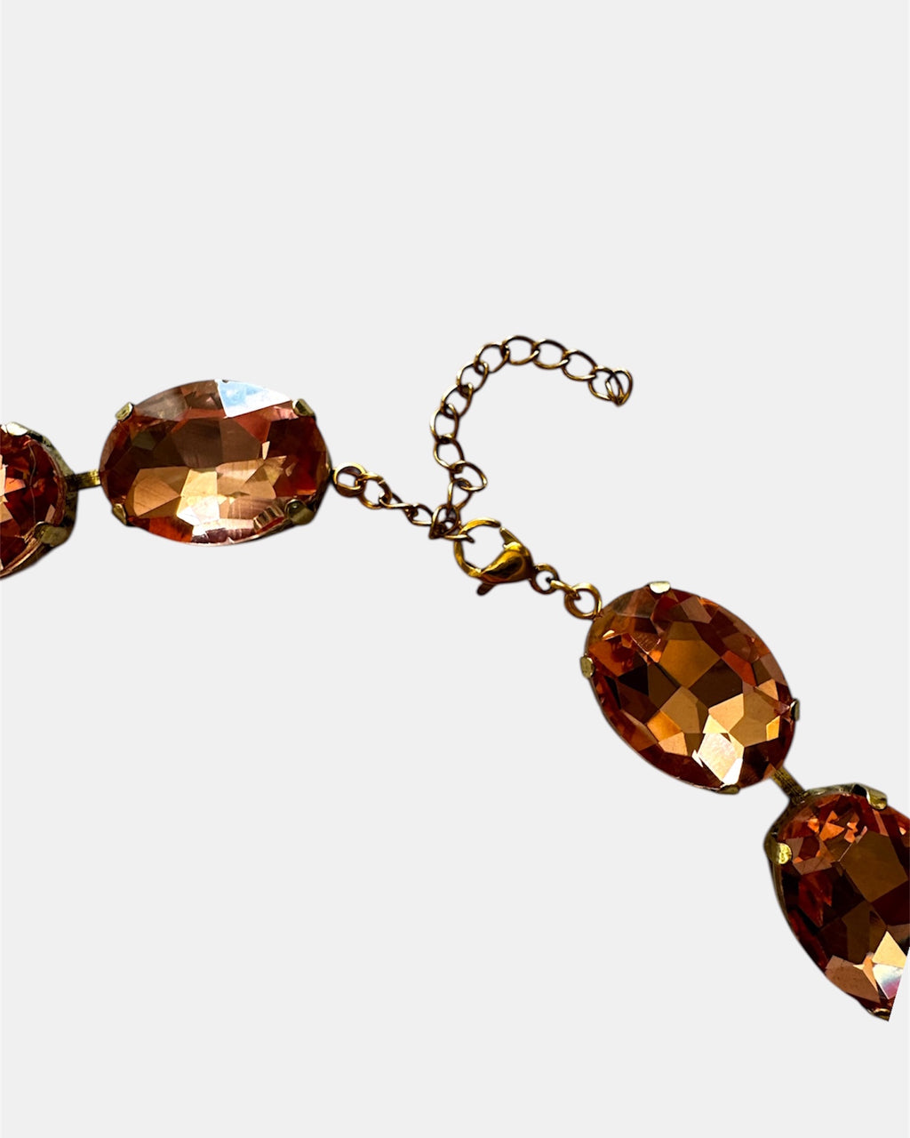Γυναικείο Κολιέ με Γυάλινες Χάντρες σε Ροζ–Πορτοκαλί Απόχρωση