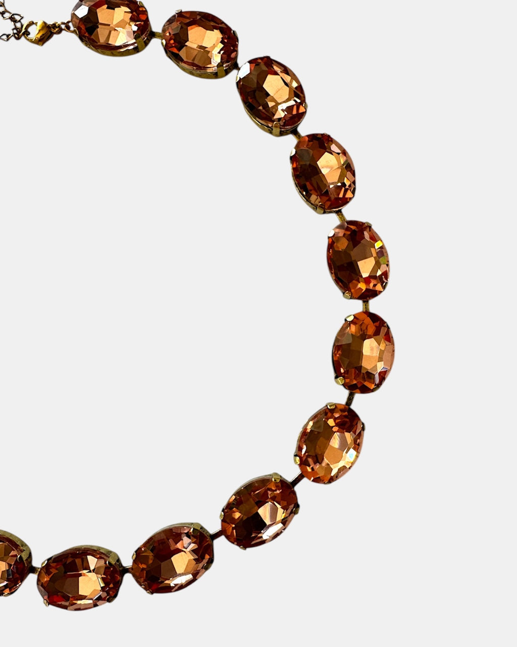 Γυναικείο Κολιέ με Γυάλινες Χάντρες σε Ροζ–Πορτοκαλί Απόχρωση