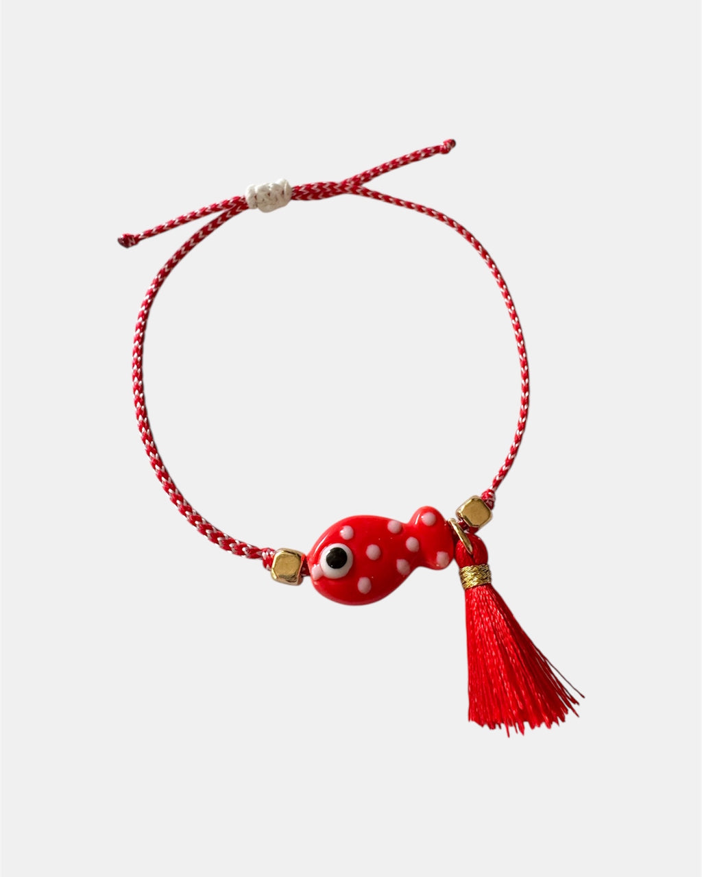 Μαρτάκι Χειροποίητο με Γυάλινο Στοιχείο και Φούντα