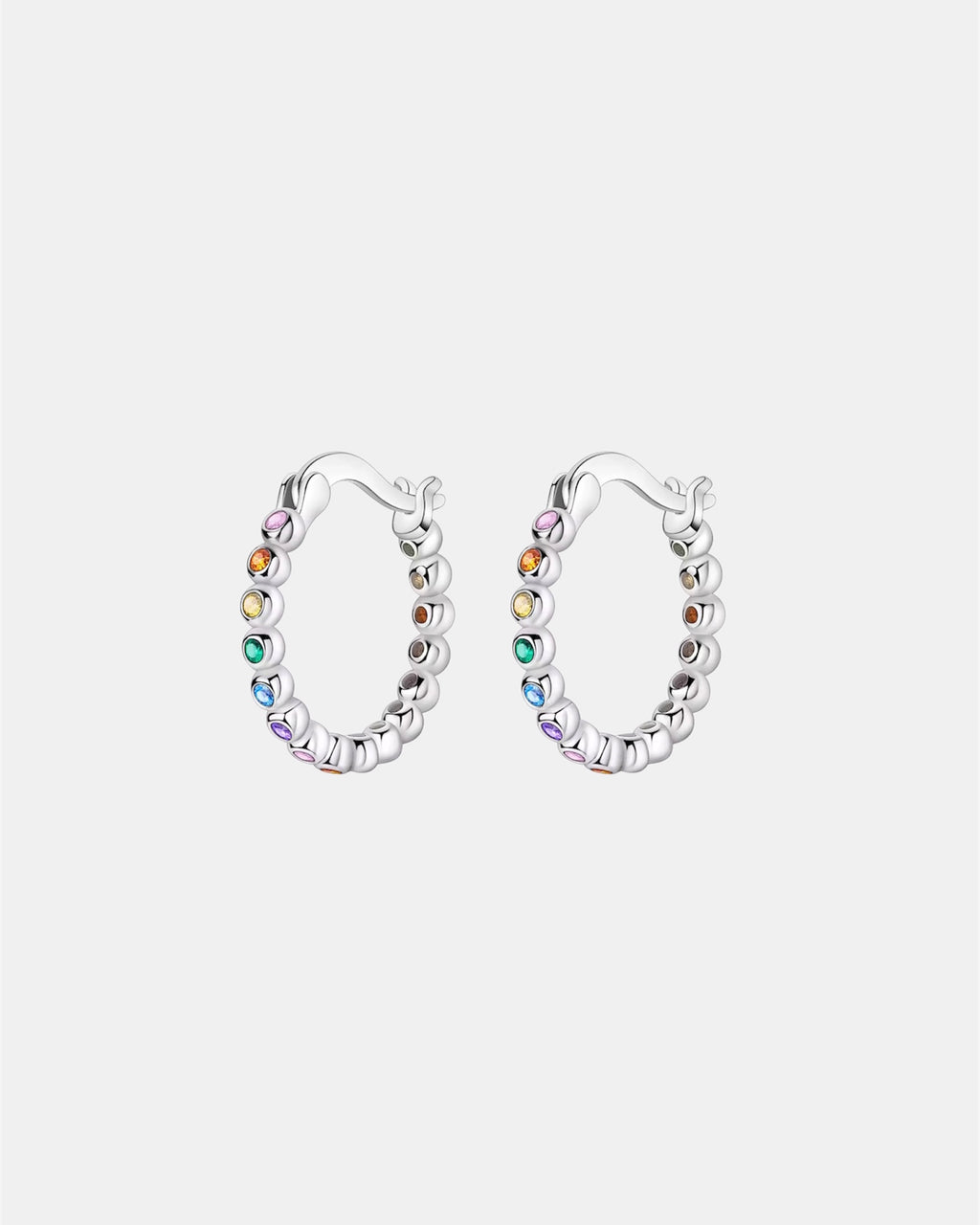 925 silver earrings with multicolor zircons