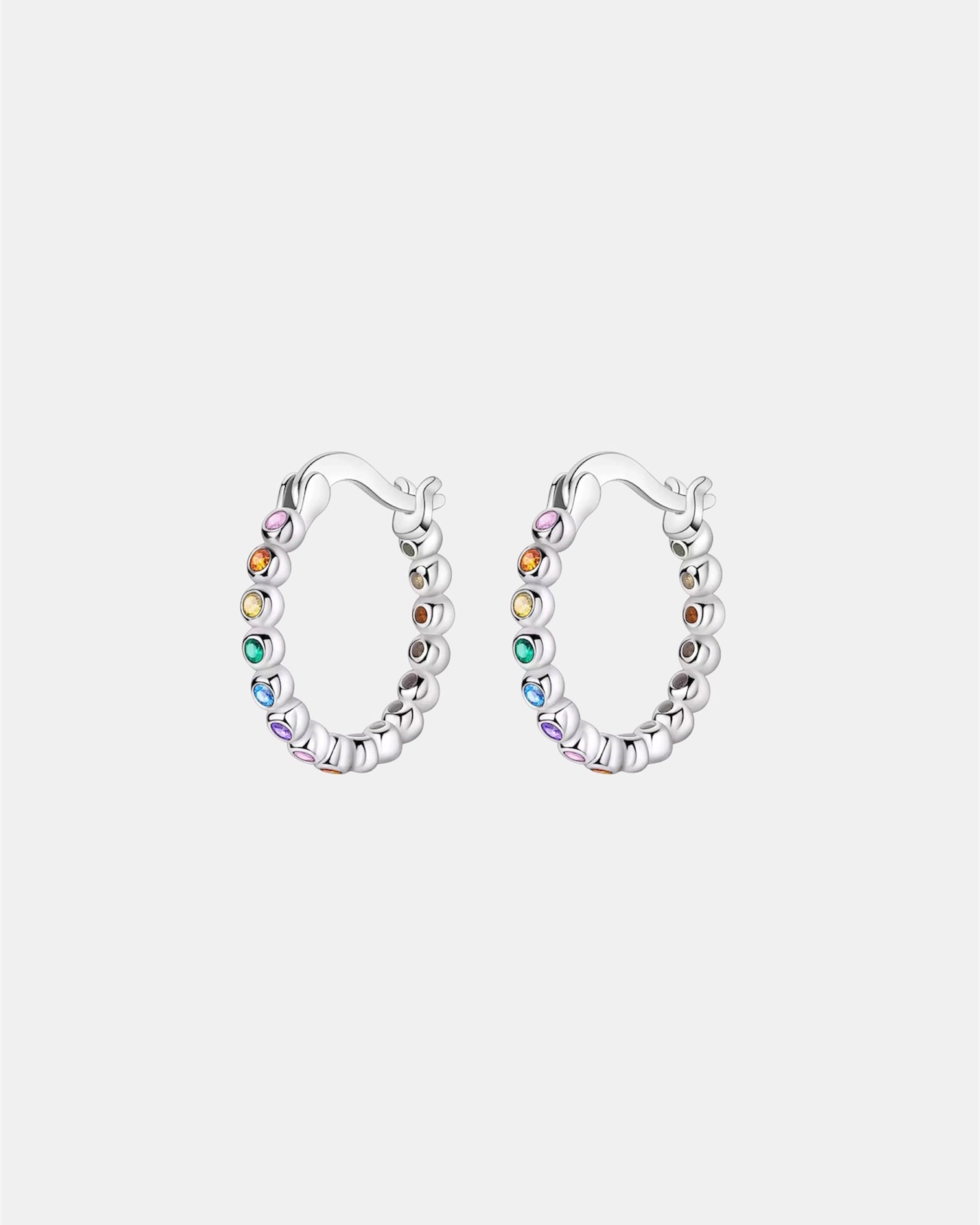 925 silver earrings with multicolor zircons