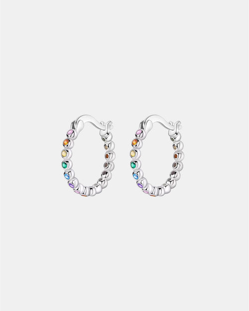 925 silver earrings with multicolor zircons