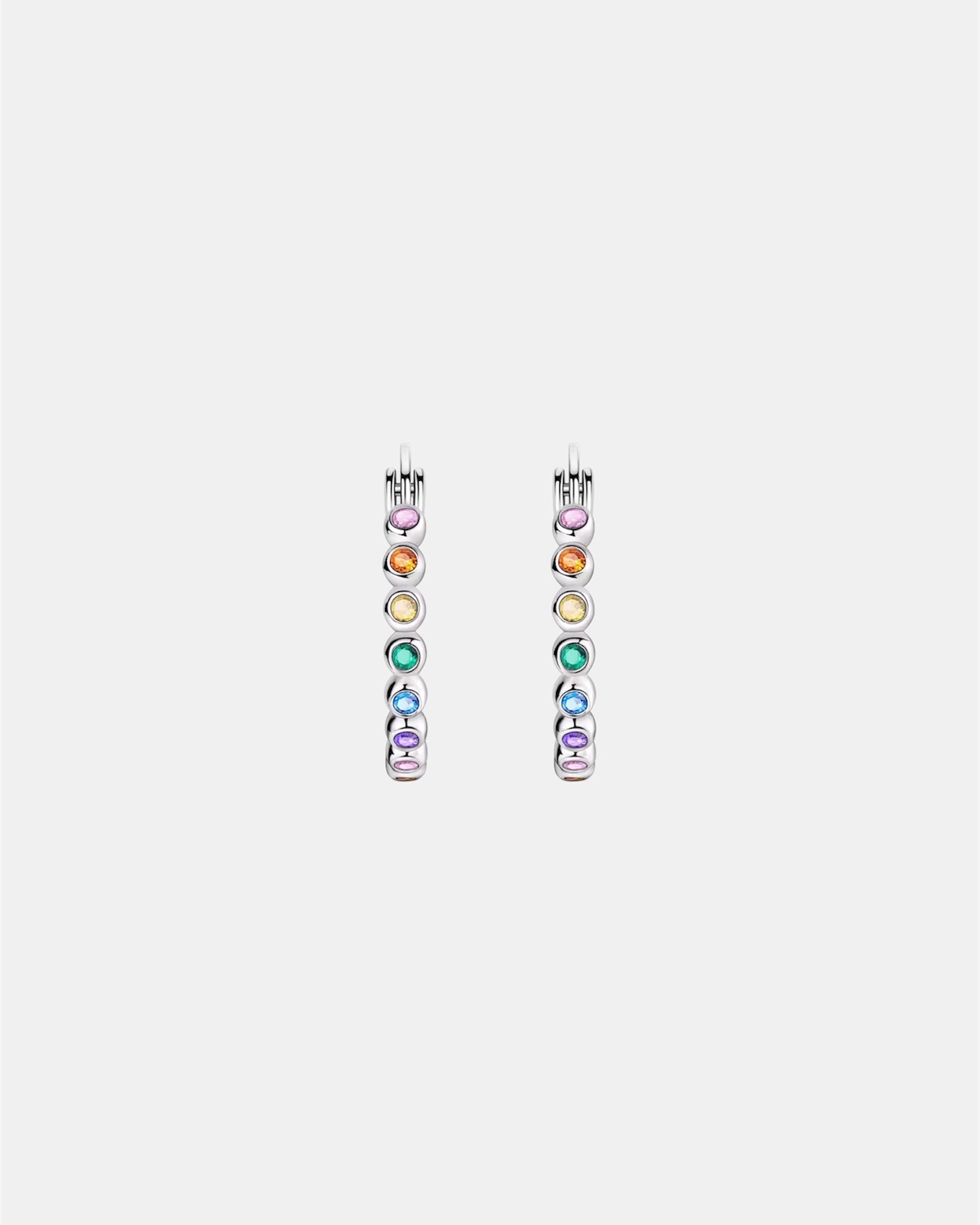 925 silver earrings with multicolor zircons