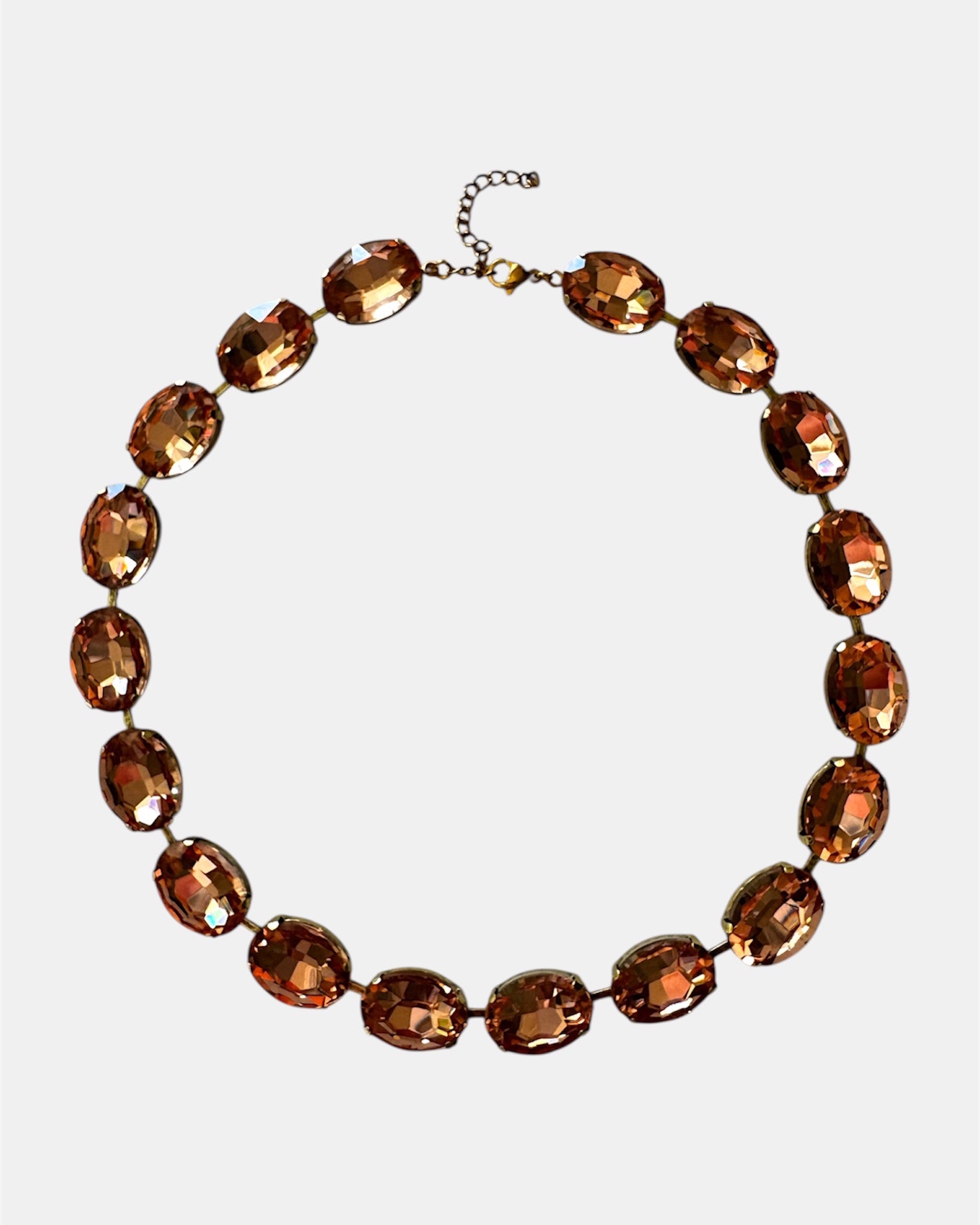 Γυναικείο Κολιέ με Γυάλινες Χάντρες σε Ροζ–Πορτοκαλί Απόχρωση