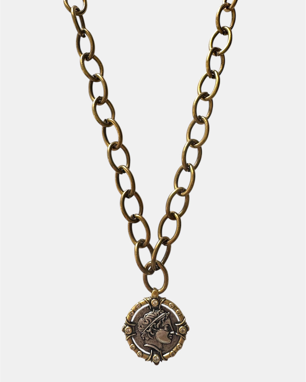 Γυναικείο Κολιέ με Αλυσίδα και Διακοσμητικό Νόμισμα