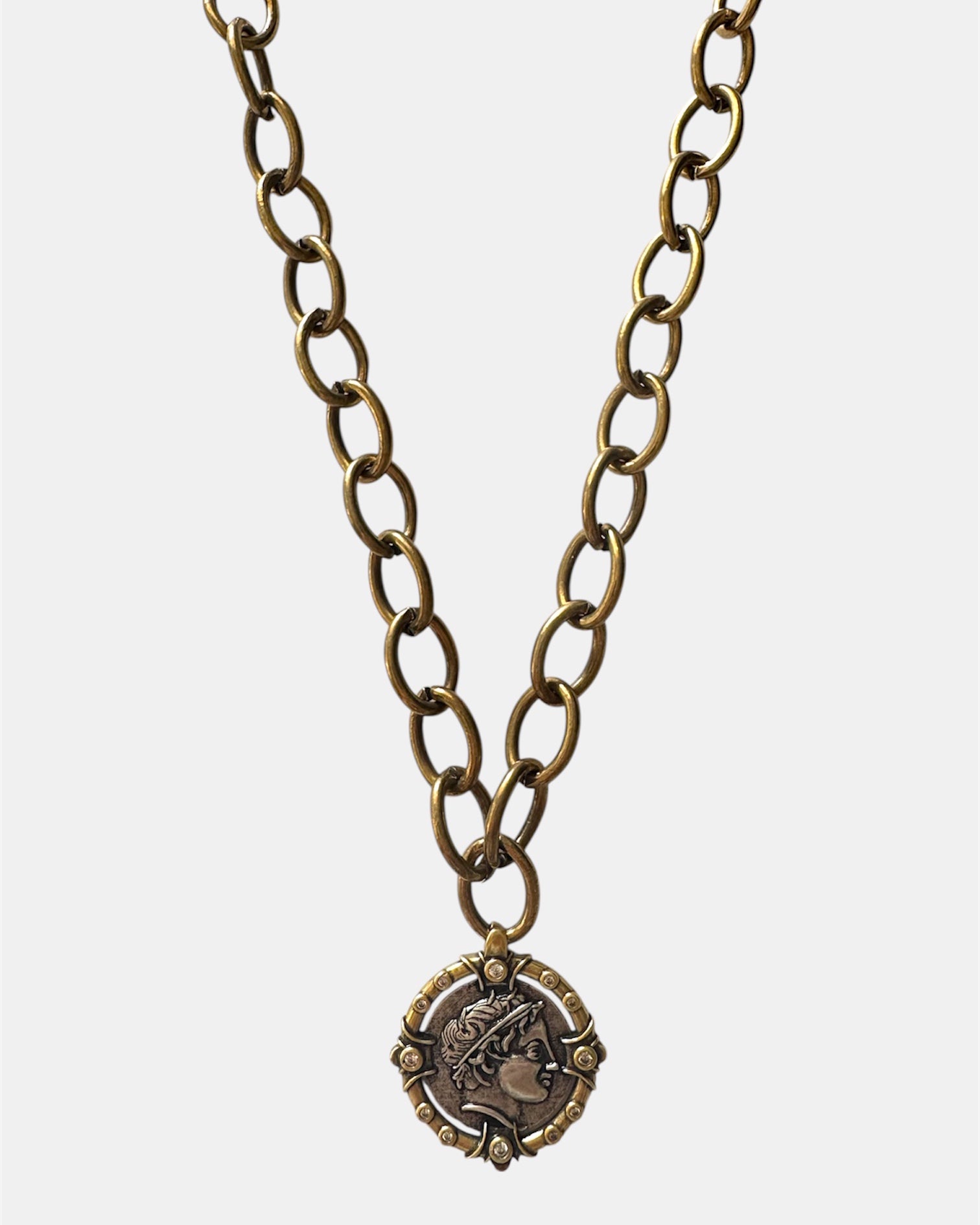 Γυναικείο Κολιέ με Αλυσίδα και Διακοσμητικό Νόμισμα