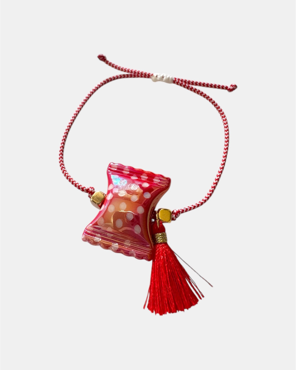 Μαρτάκι Χειροποίητο με Γυάλινο Στοιχείο και Φούντα