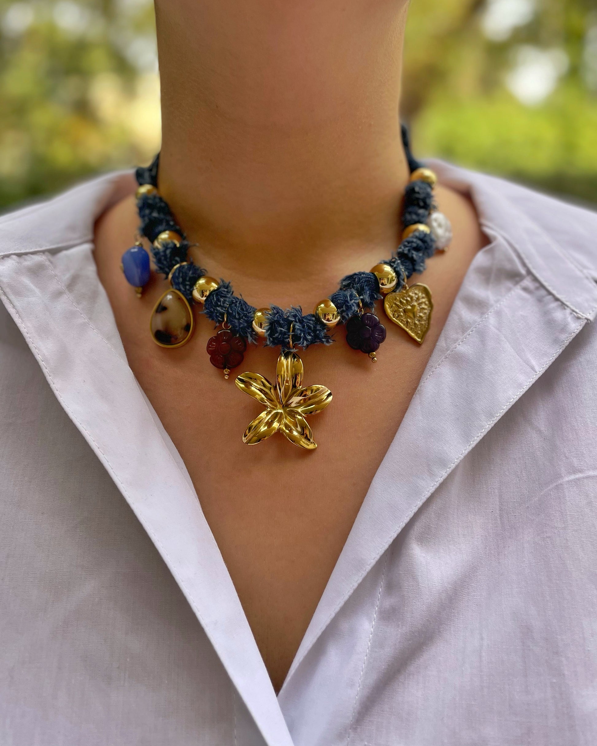 Χειροποίητο Γυναικείο Τζίν Κολιέ