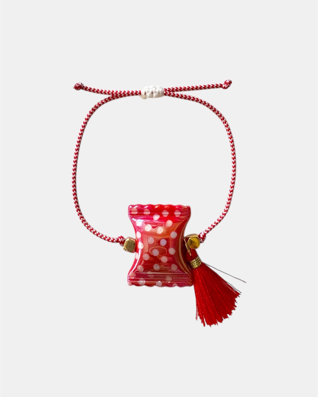 Μαρτάκι Χειροποίητο με Γυάλινο Στοιχείο και Φούντα