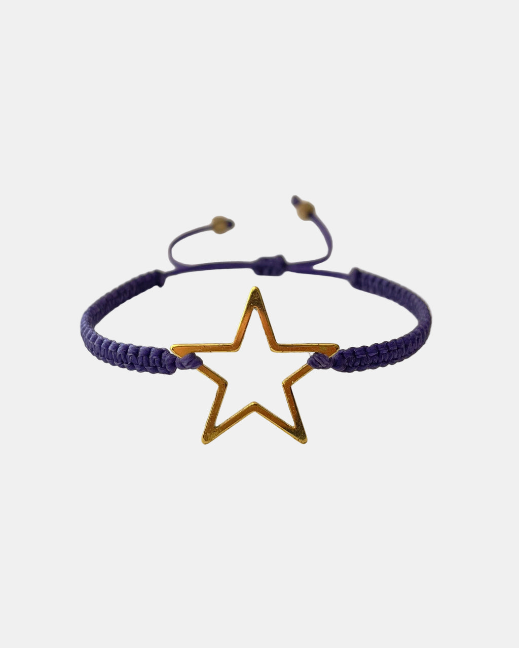 Μακραμέ βραχιόλι σε μωβ χρώμα με χρυσό μεταλλικό αστέρι