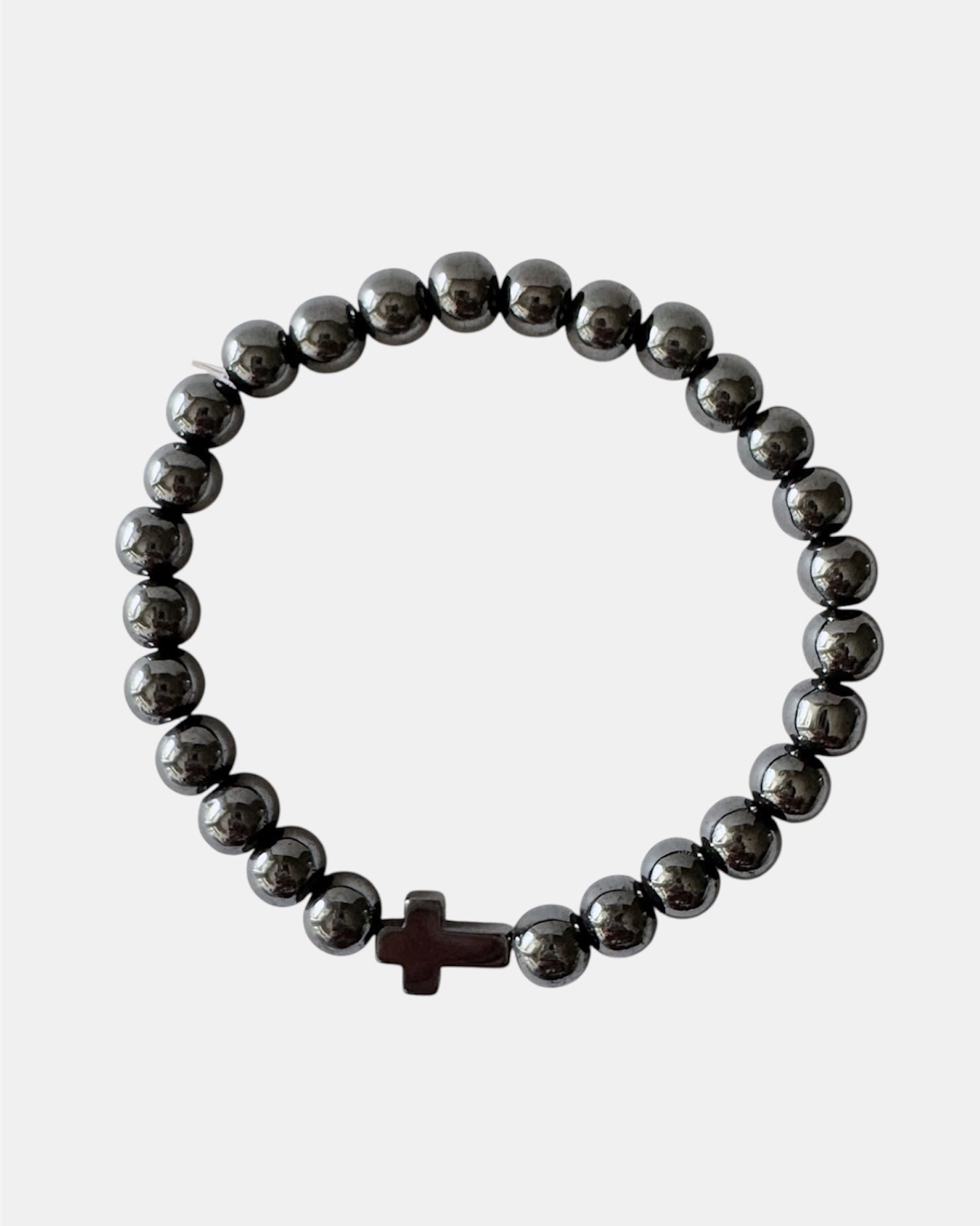 Ανθρακί αντρικό βραχιόλι με σταυρό, μοντέρνο ανδρικό κόσμημα.