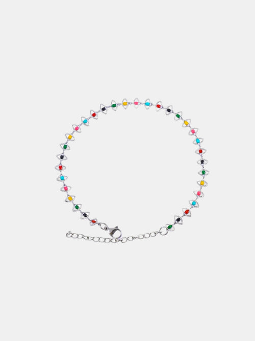 Ασημί βραχιόλι με διακοσμητικά στοιχεία μικρά μάτια