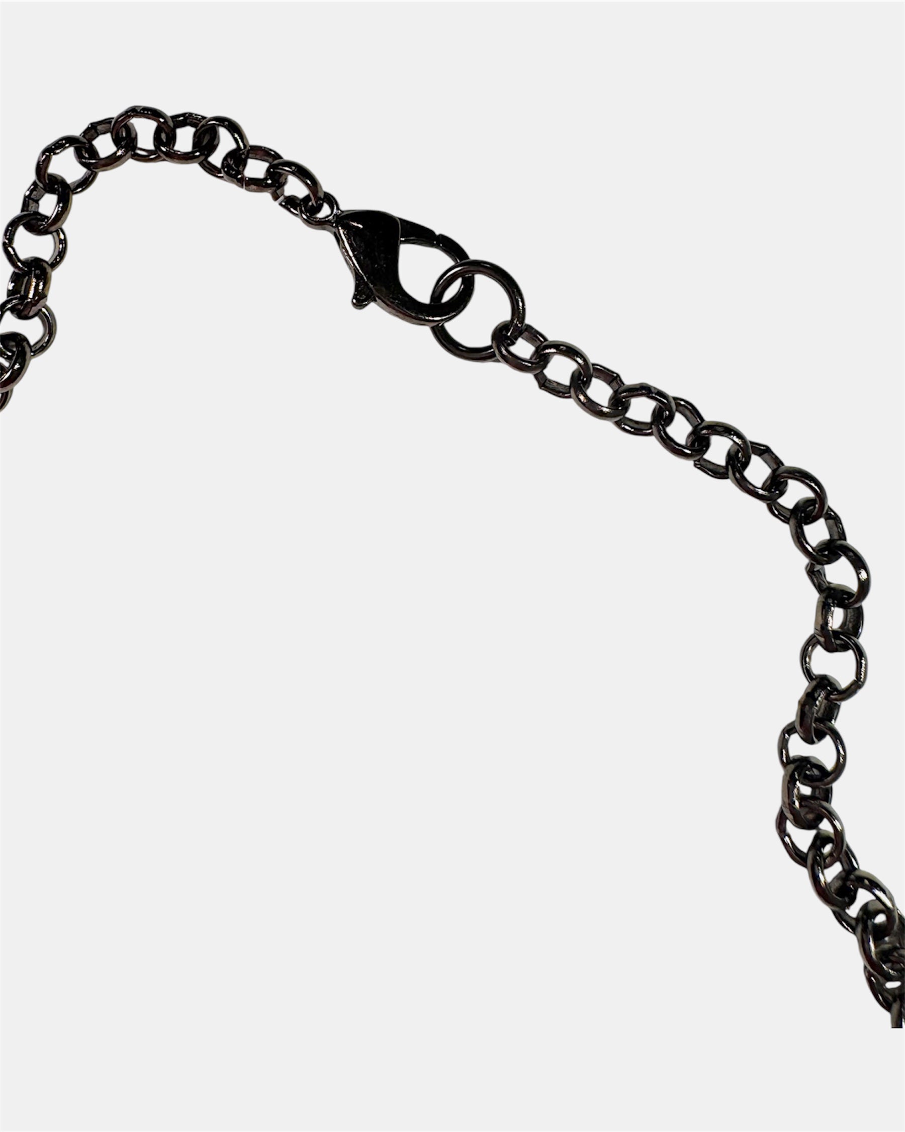 Black chain necklace with a white horn charm