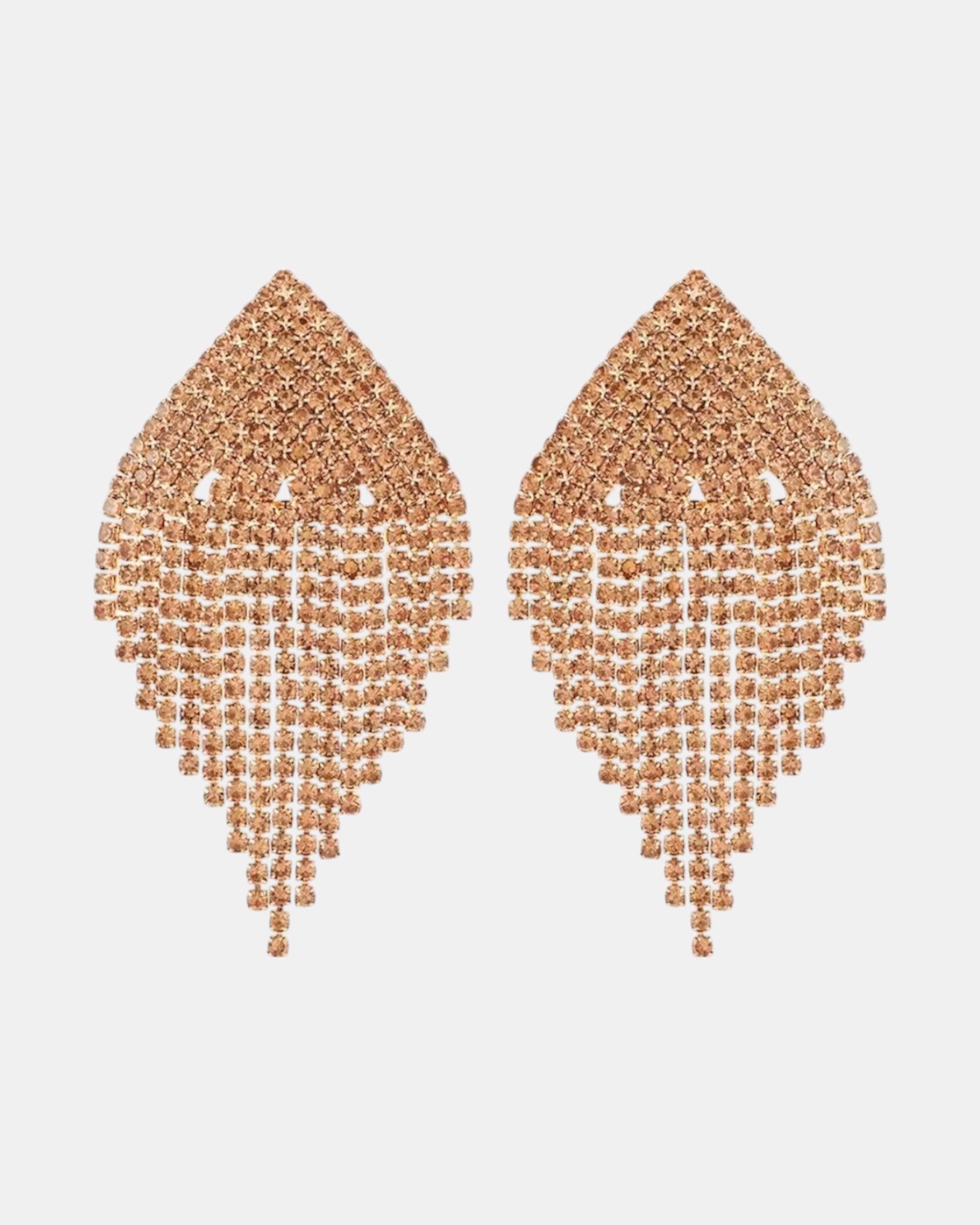 Χρυσά Σκουλαρίκια με Στρας σε Σχήμα Δάκρυ