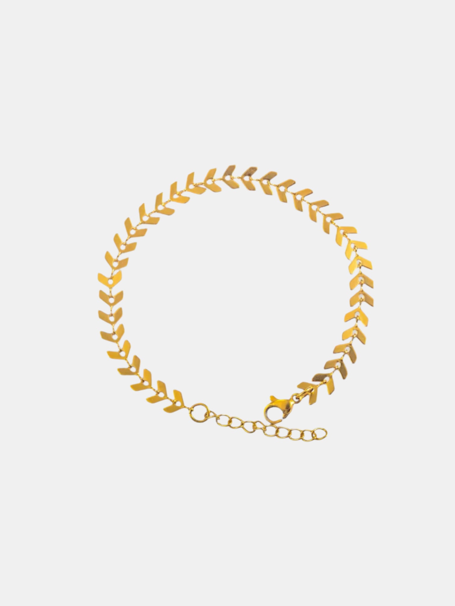 Χρυσό βραχιόλι αλυσίδα με διακοσμητικά φύλλα