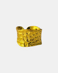 Gold adjustable open band ring elegant minimalist jewelry design