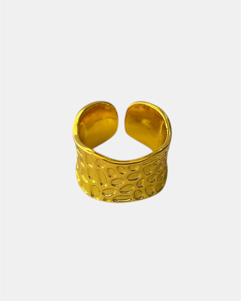 Gold adjustable open band ring elegant minimalist jewelry design