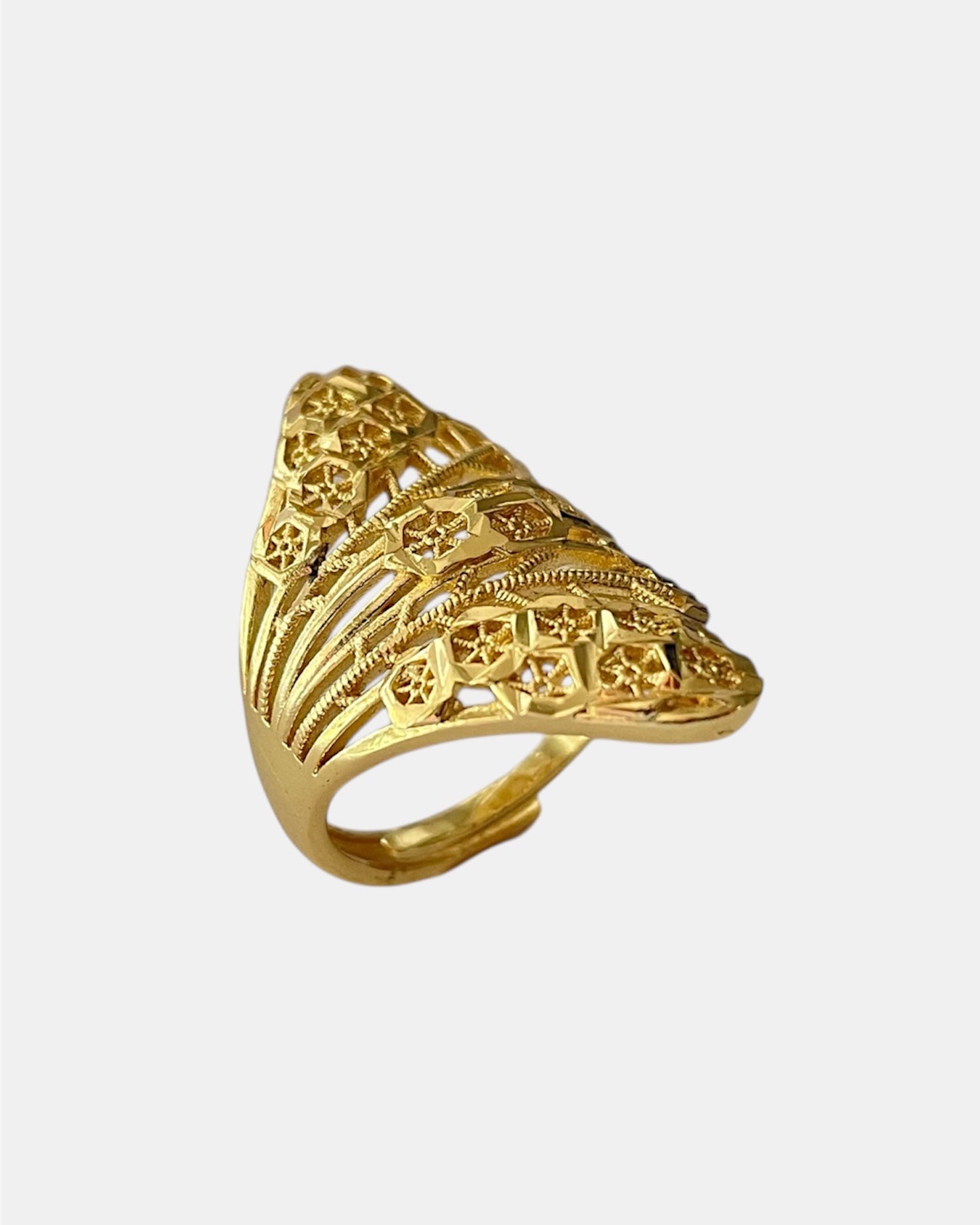 Gold adjustable open ring elegant minimalist jewelry design