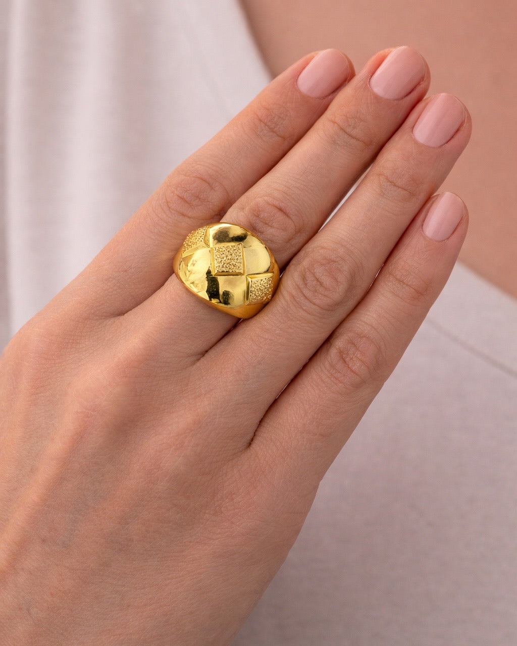 Gold adjustable ring, minimal and versatile everyday jewelry