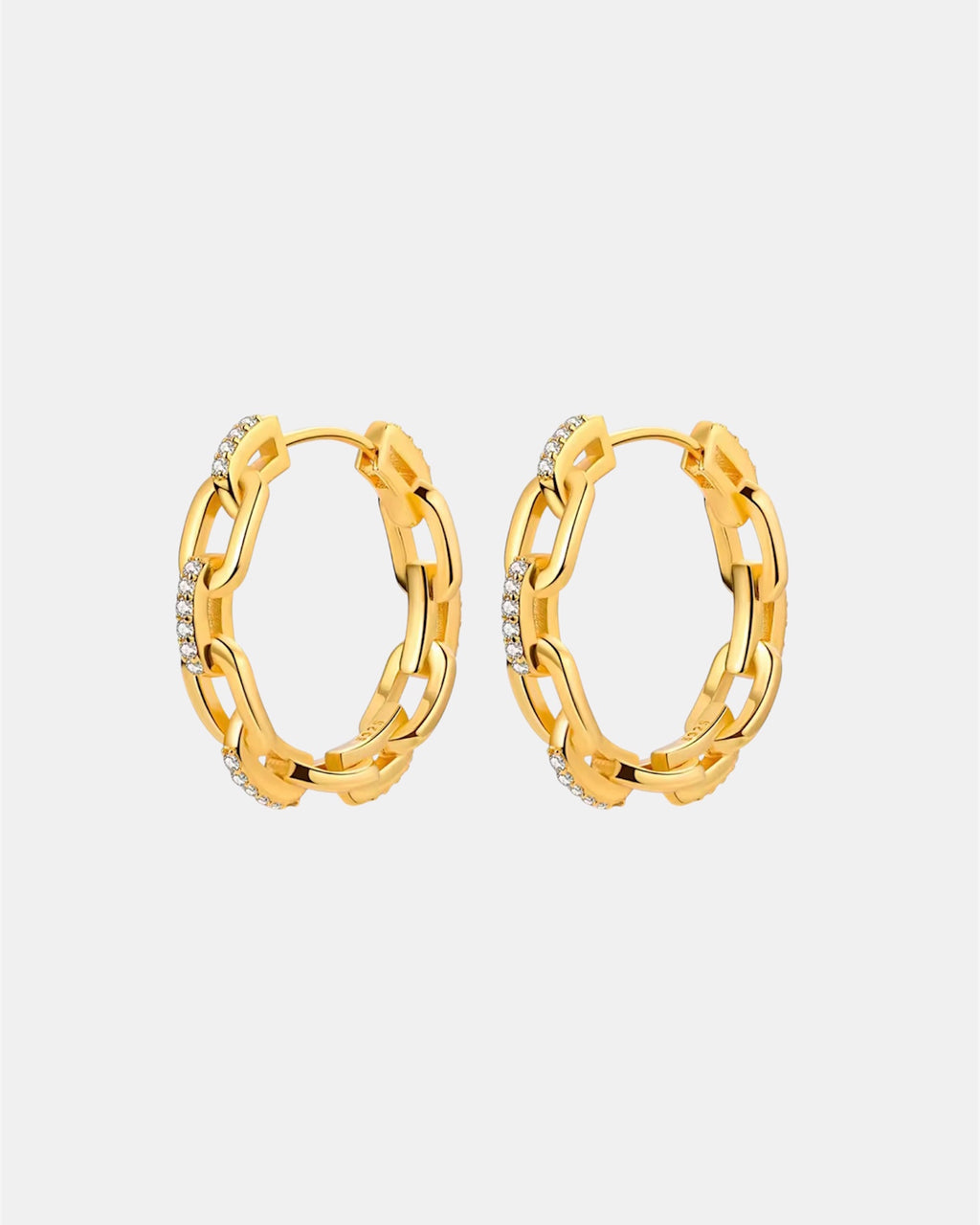 Gold chain earrings made of 925 sterling silver