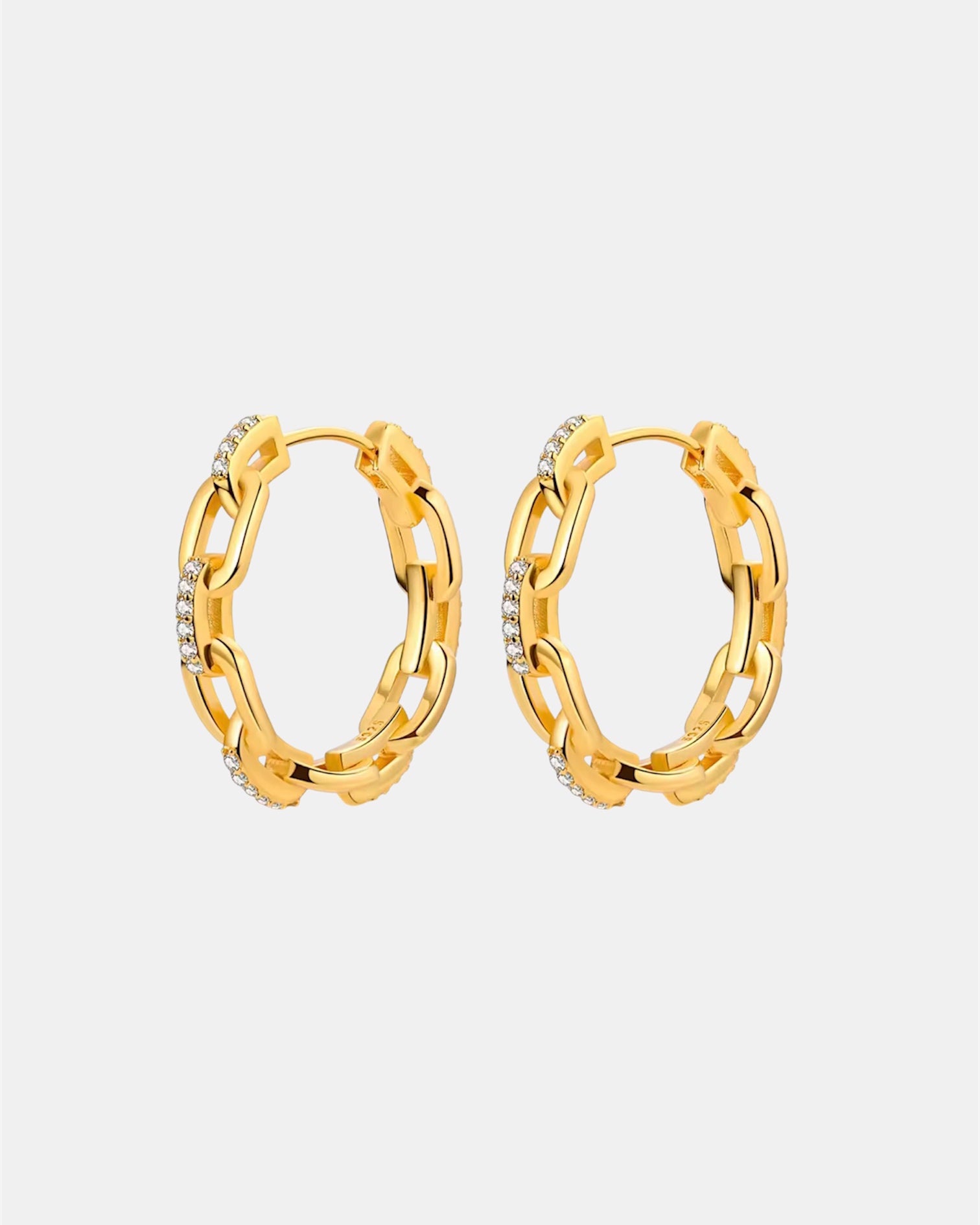 Gold chain earrings made of 925 sterling silver