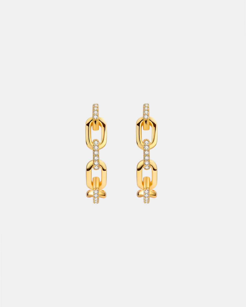 Gold chain earrings made of 925 sterling silver
