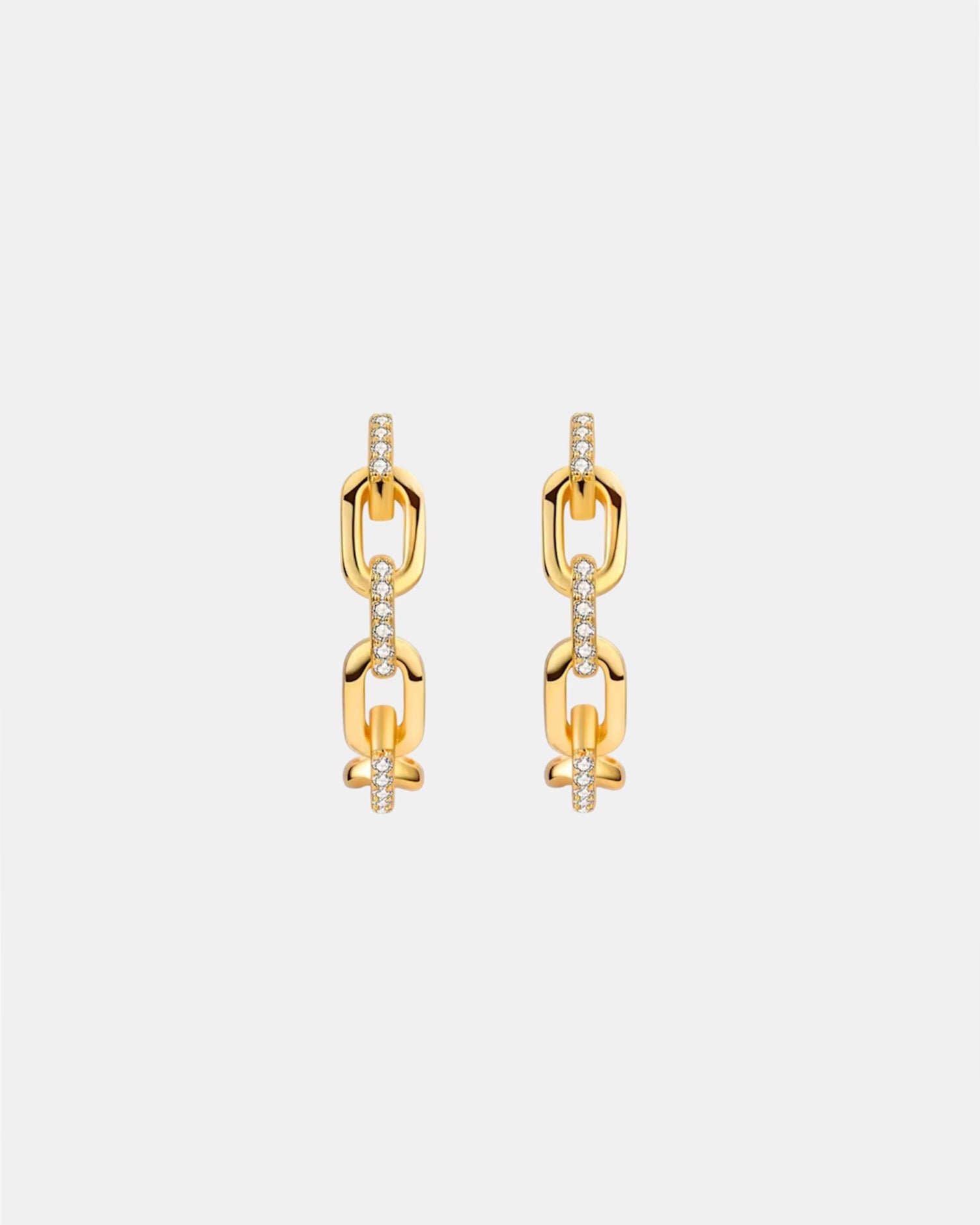 Gold chain earrings made of 925 sterling silver