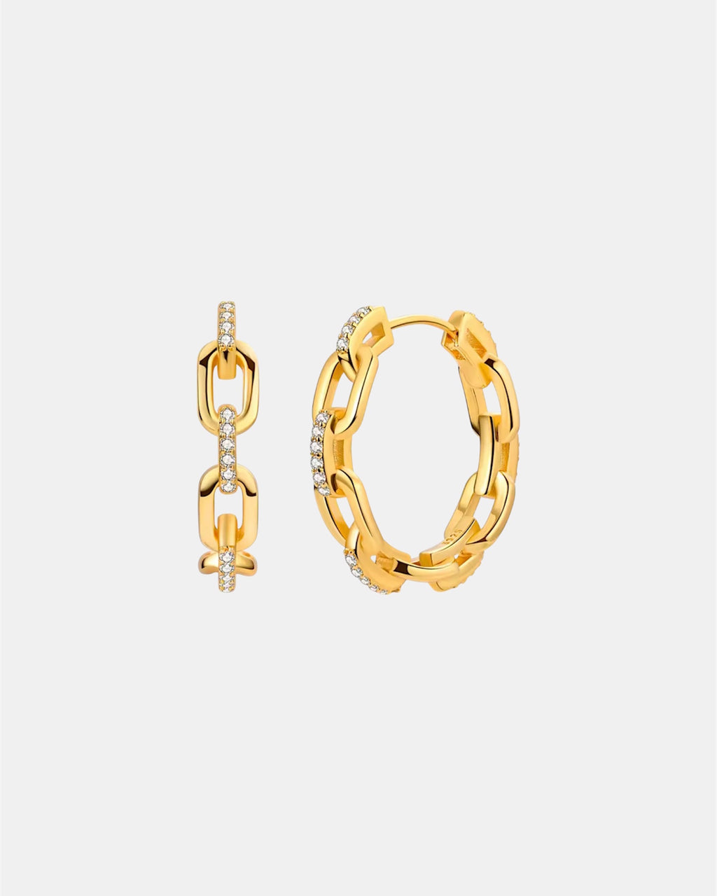 Gold chain earrings made of 925 sterling silver