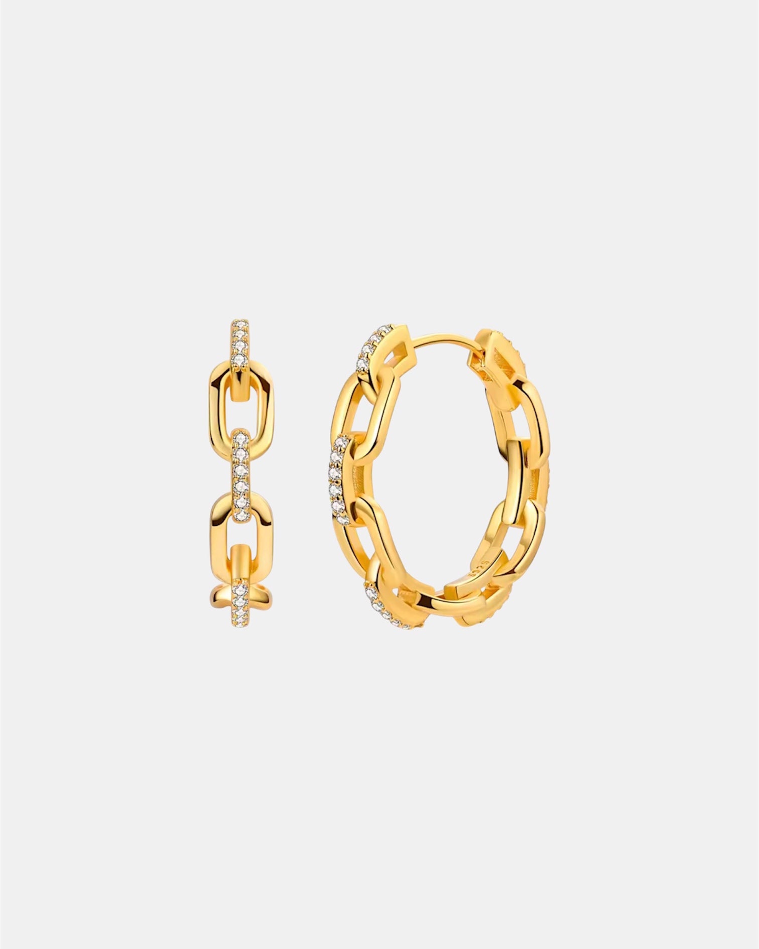 Gold chain earrings made of 925 sterling silver