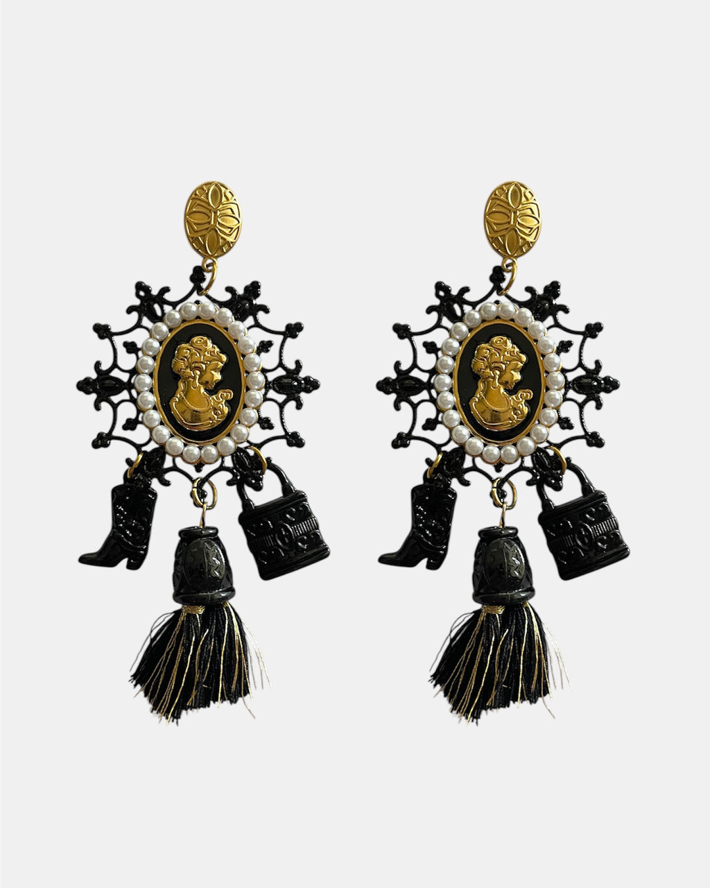 Gold dangle earrings elegant jewelry accessory