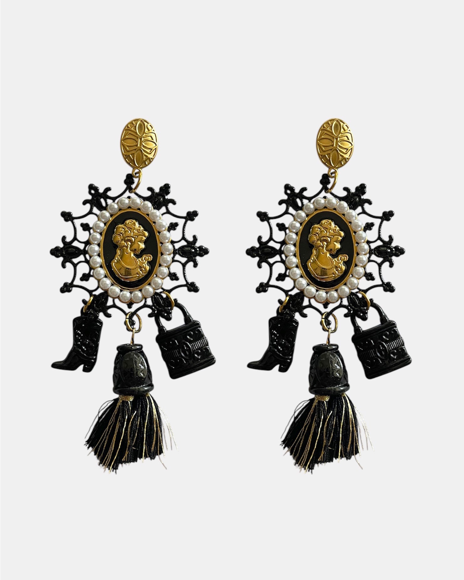 Gold dangle earrings elegant jewelry accessory