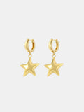 Gold dangle earrings with star design elegant jewelry accessory