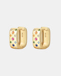 Gold earrings in sterling silver 925 with multicolor zircon stones