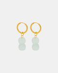 Gold hoop earrings with blue stones