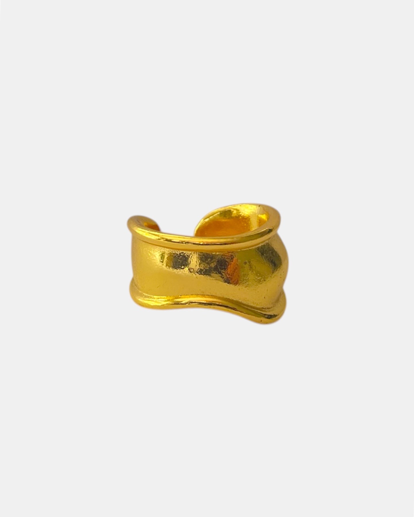 Gold adjustable ring, minimal and versatile everyday jewelry