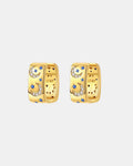 Gold moon earrings with zircon in sterling silver 925