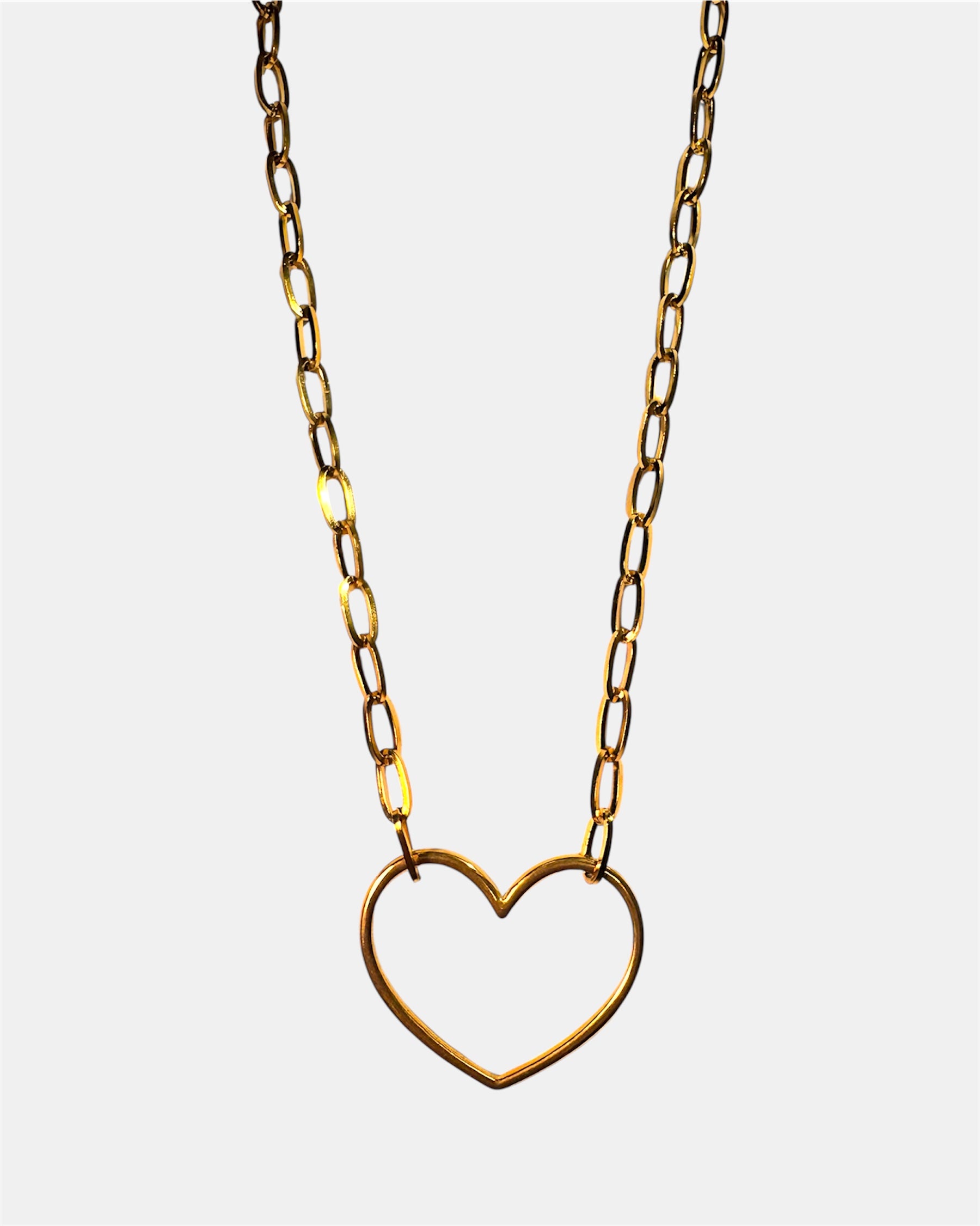 Gold necklace with a heart pendant