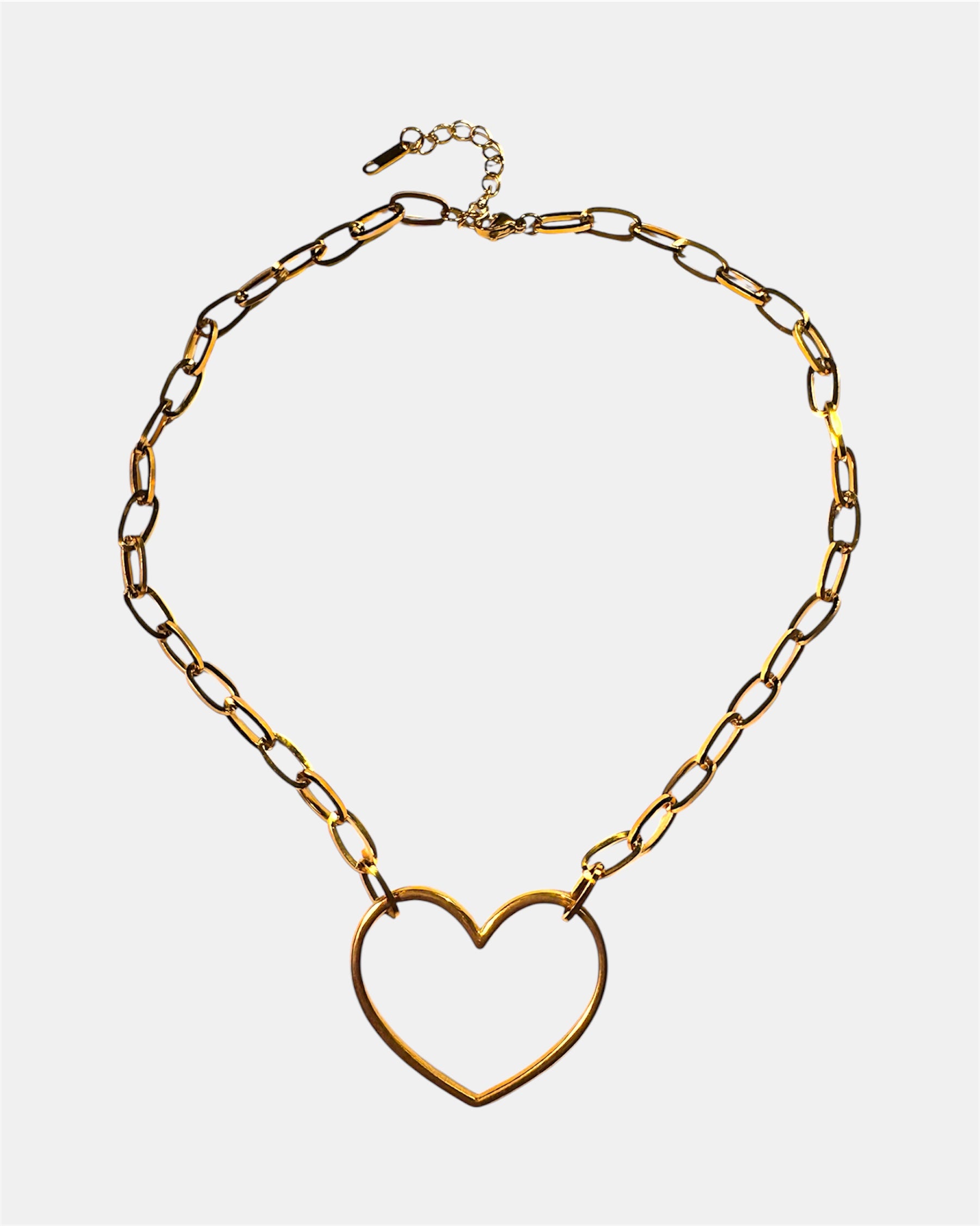 Gold necklace with a heart pendant