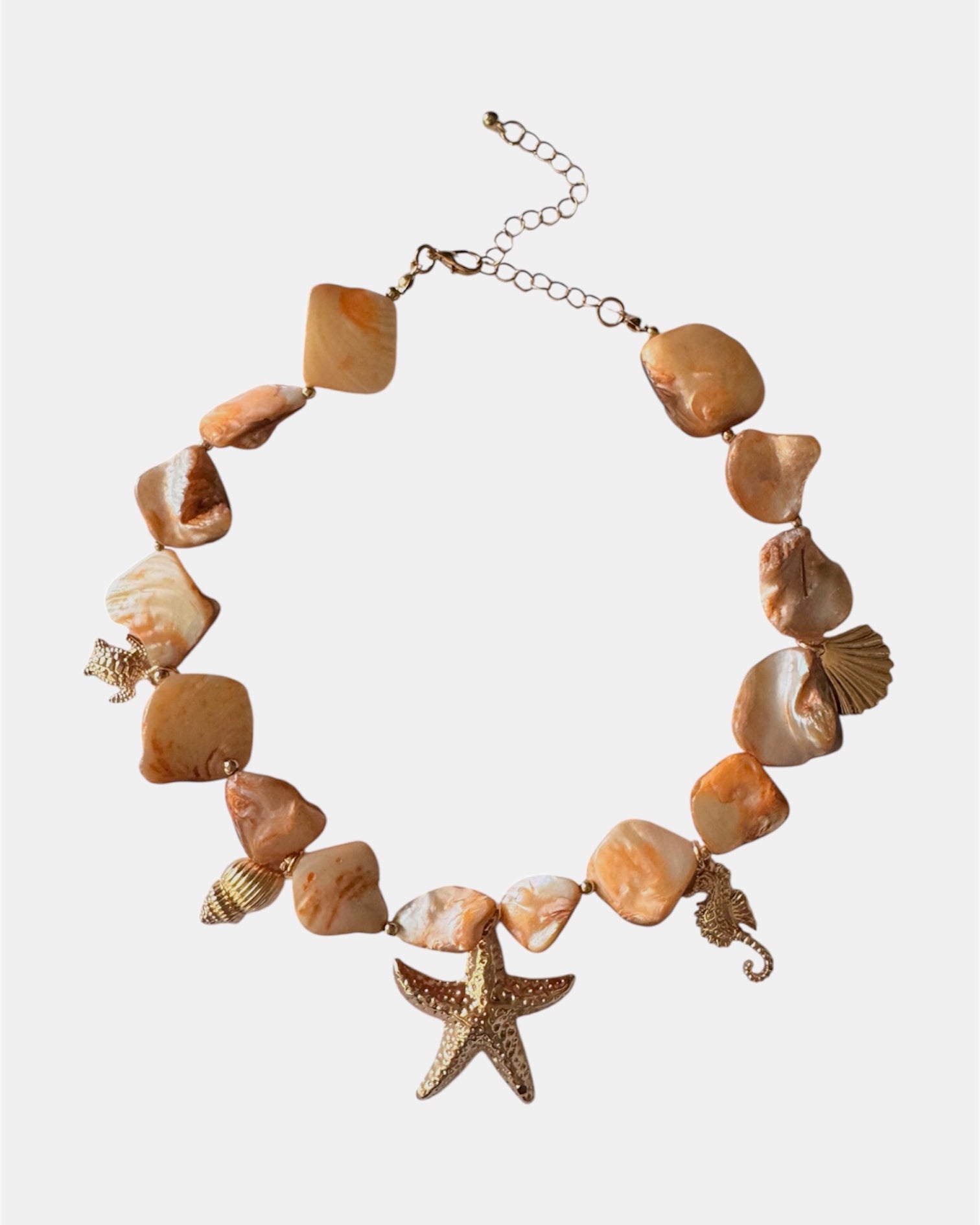 gold necklace with starfish charm, elegant jewelry piece for women and girls