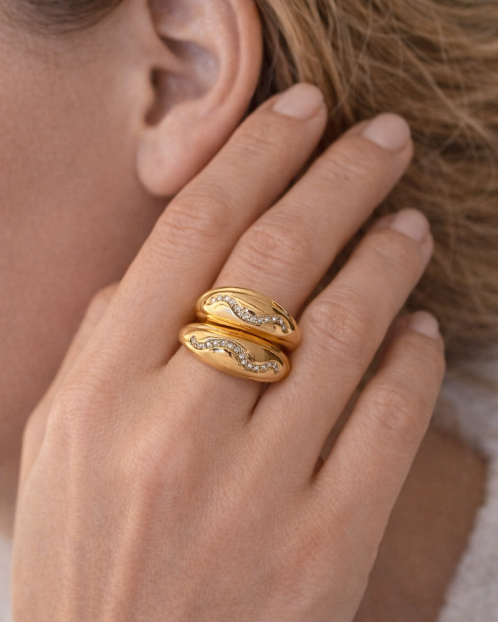Gold open ring elegant minimalist jewelry design