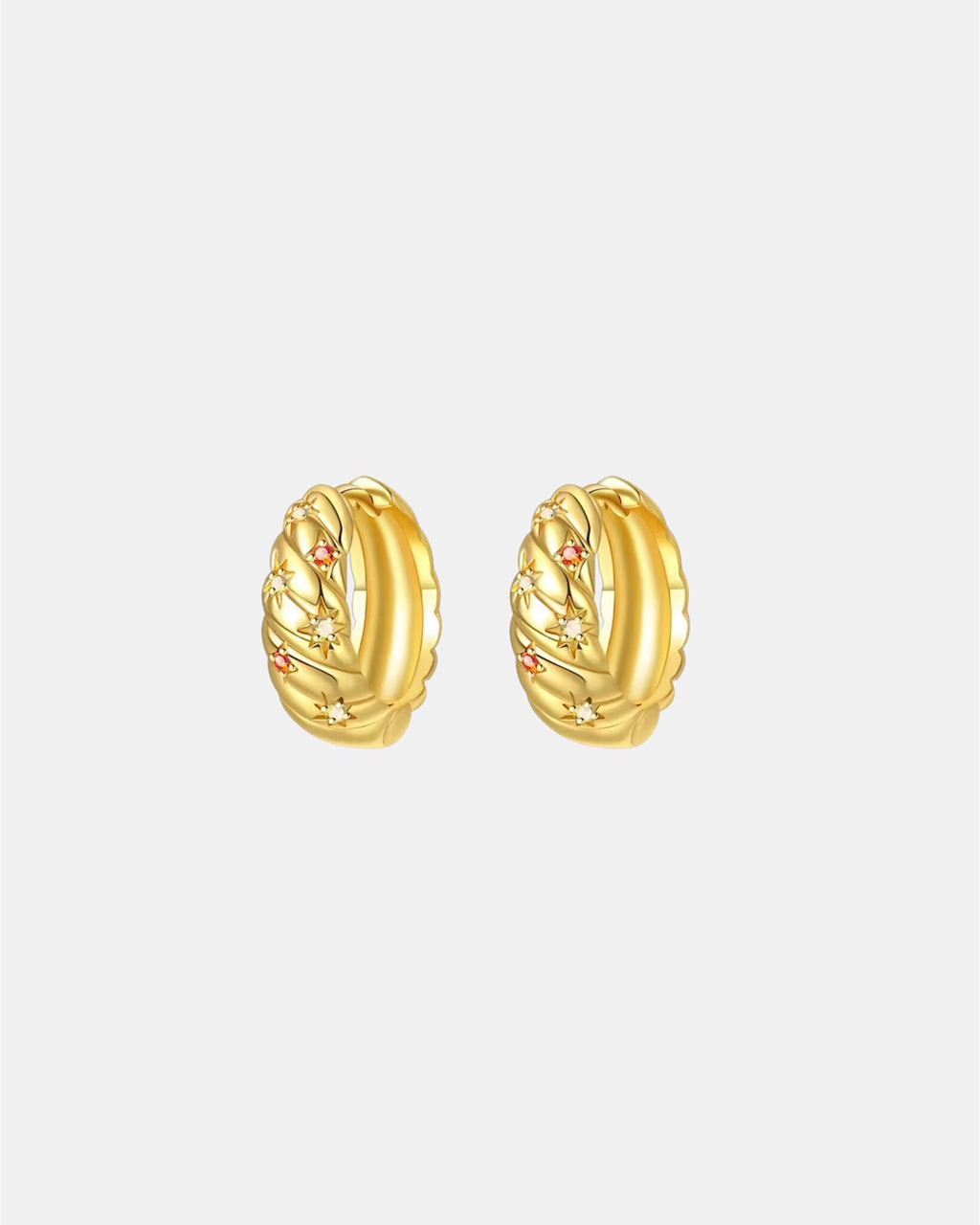 Gold plated 925 silver earrings with multicolor stones