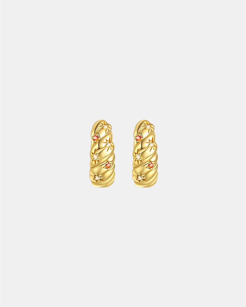 Gold plated 925 silver earrings with multicolor stones