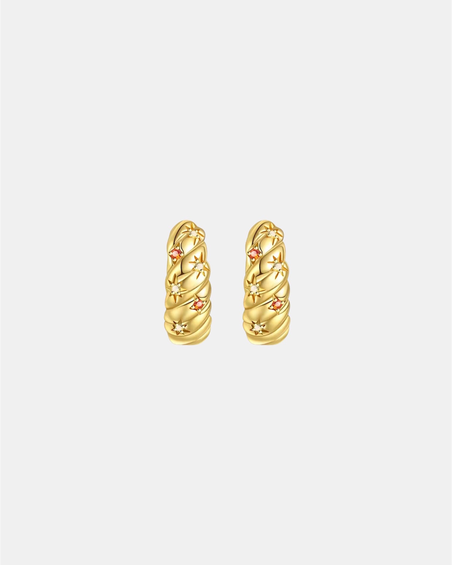 Gold plated 925 silver earrings with multicolor stones