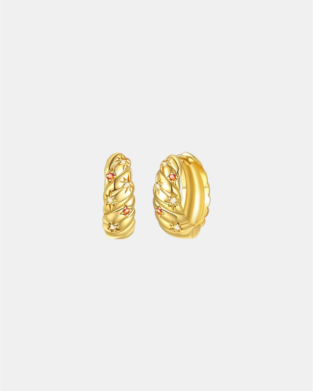 Gold plated 925 silver earrings with multicolor stones