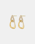 Gold plated 925 silver earrings with zircon stones and elegant polished design