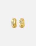 Gold plated 925 silver earrings with zircon star design