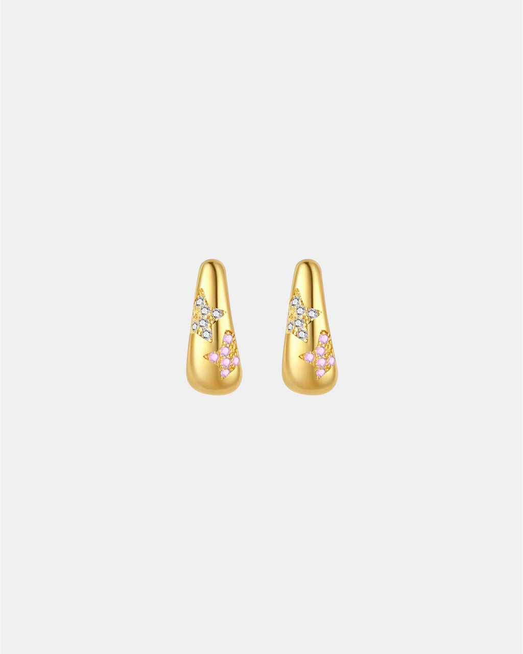 Gold plated 925 silver earrings with zircon star design