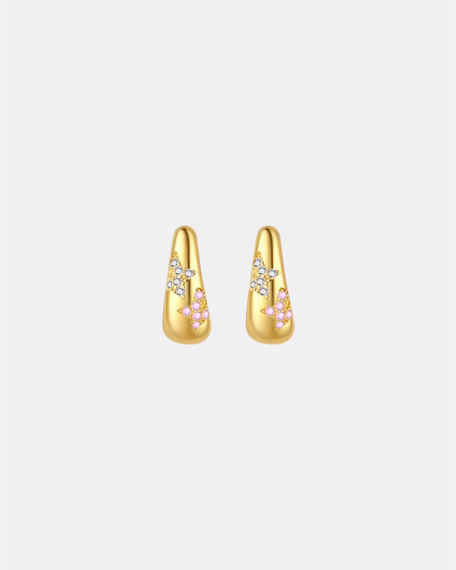 Gold plated 925 silver earrings with zircon star design