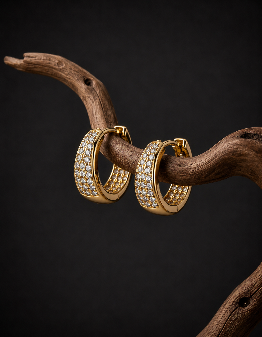 Gold plated 925 silver earrings with zircons